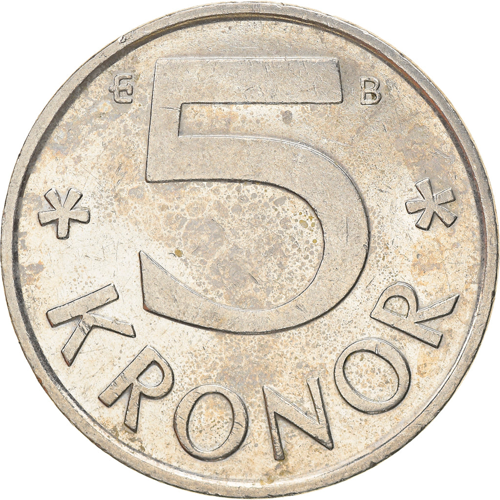 Moneta, Svezia, Carl XVI Gustaf, 5 Kronor, 2002, BB, Nichel ricoperto in