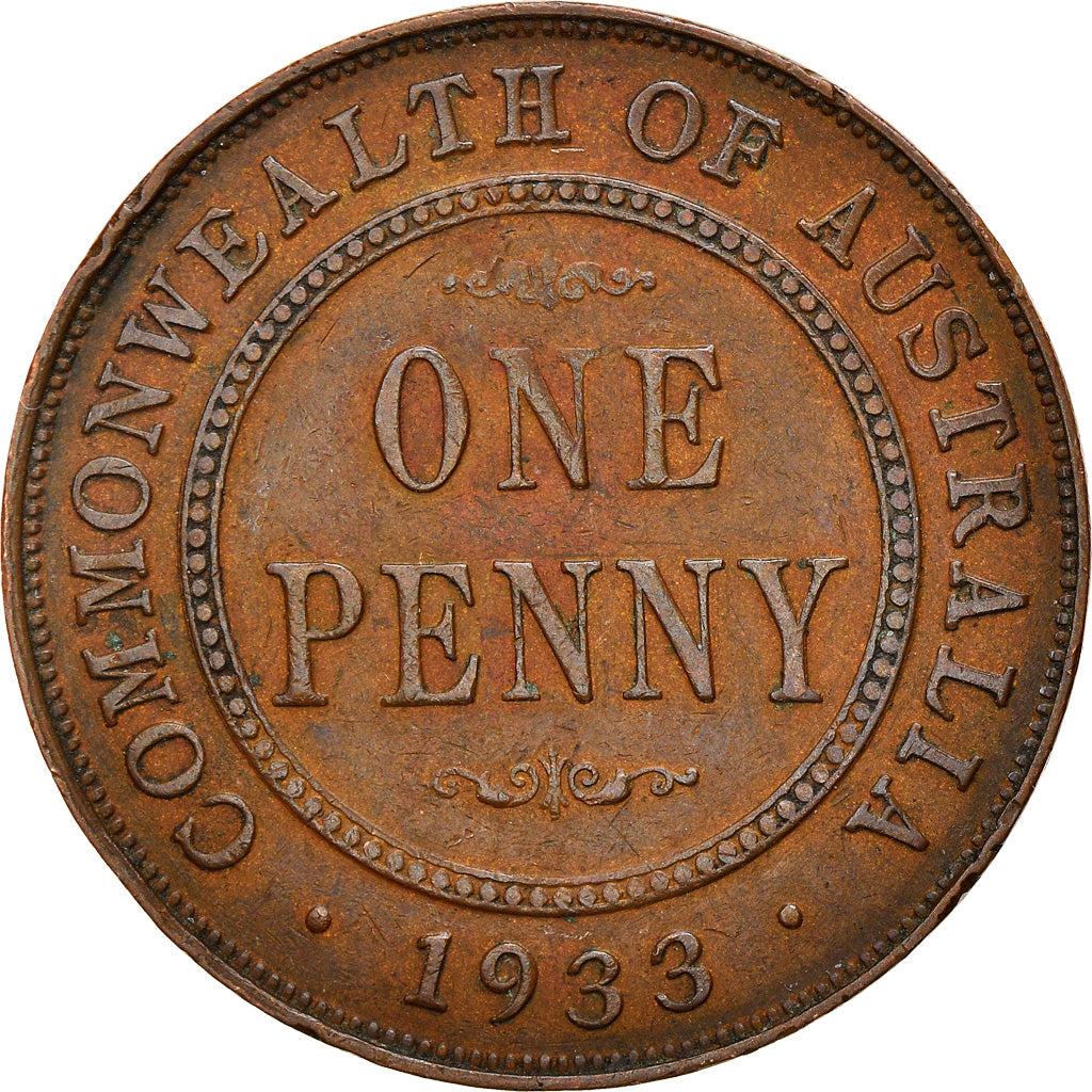 Coin, Australia, George V, Penny, 1933, EF(40-45), Bronze, KM:23