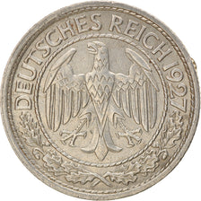 Coin, GERMANY, WEIMAR REPUBLIC, 50 Reichspfennig, 1927, Berlin, EF(40-45)