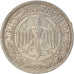 Coin, GERMANY, WEIMAR REPUBLIC, 50 Reichspfennig, 1927, Berlin, EF(40-45)
