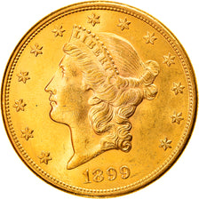 Moneta, Stati Uniti, $20, Double Eagle, 1899, San Francisco, BB+, Oro, KM:74.3