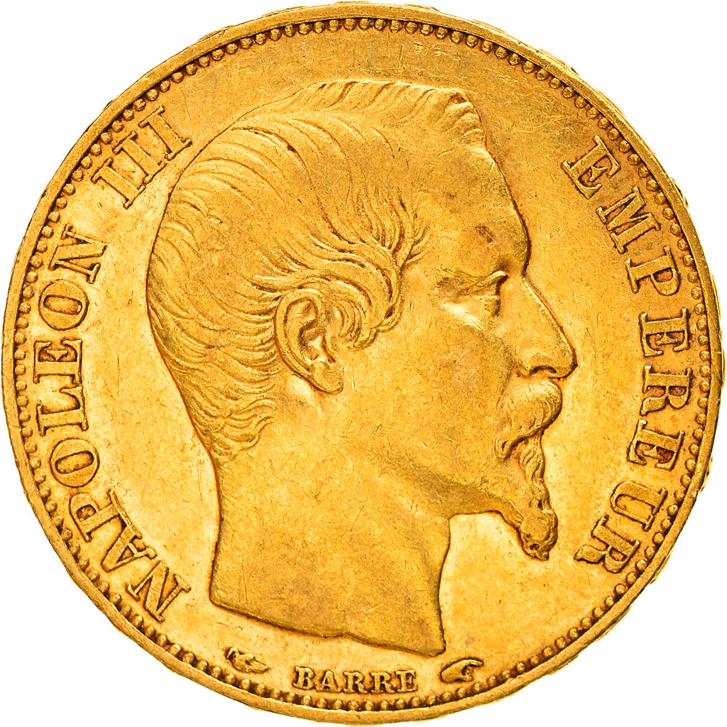 Coin, France, Napoléon III, 20 Francs, 1854, Paris, AU(50-53), Gold, KM:781.1