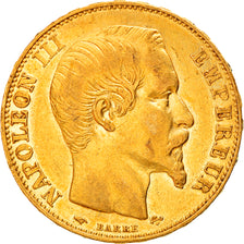 Coin, France, Napoléon III, 20 Francs, 1855, Paris, AU(50-53), Gold, KM:781.1