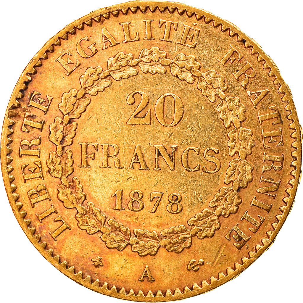 Monnaie, France, Génie, 20 Francs, 1878, Paris, TTB+, Or, Gadoury:1063, KM:825