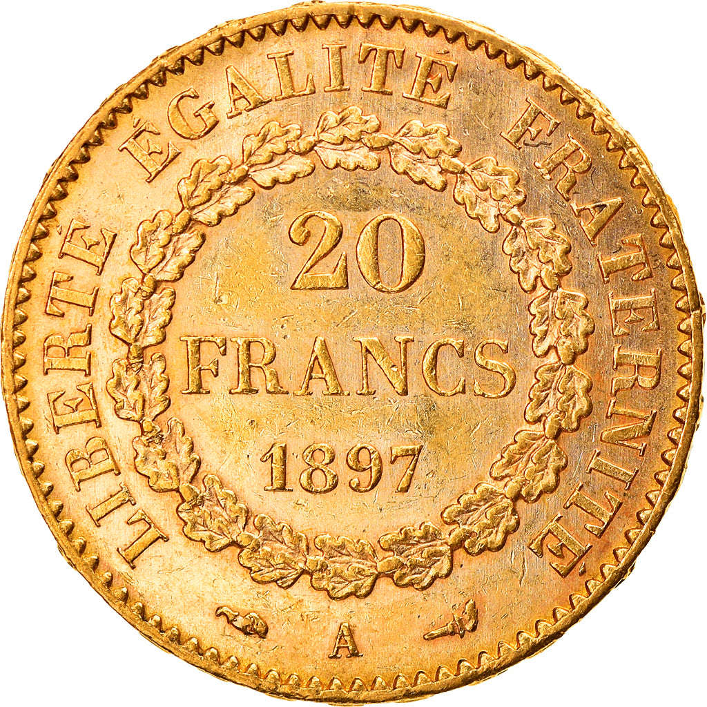 Moneta, Francia, Génie, 20 Francs, 1897, Paris, SPL-, Oro, KM:825, Gadoury:1063