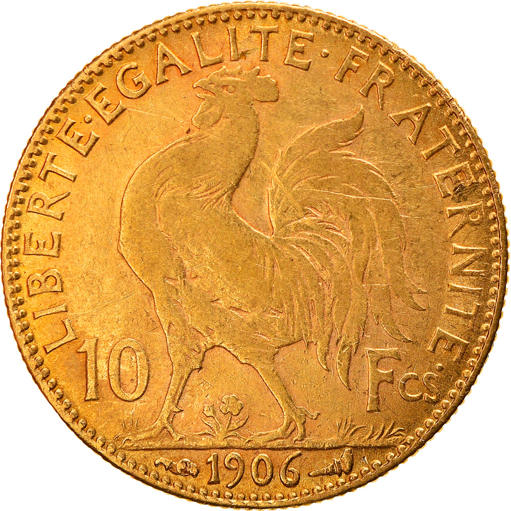Moneta, Francja, Marianne, 10 Francs, 1906, Paris, EF(40-45), Złoto, KM:846