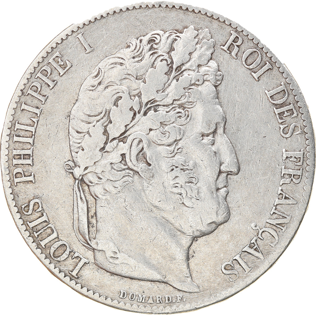 Moneta, Francia, Louis-Philippe, 5 Francs, 1845, Paris, BB, Argento, KM:749.1