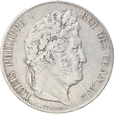 Moneta, Francia, Louis-Philippe, 5 Francs, 1845, Paris, BB, Argento, KM:749.1