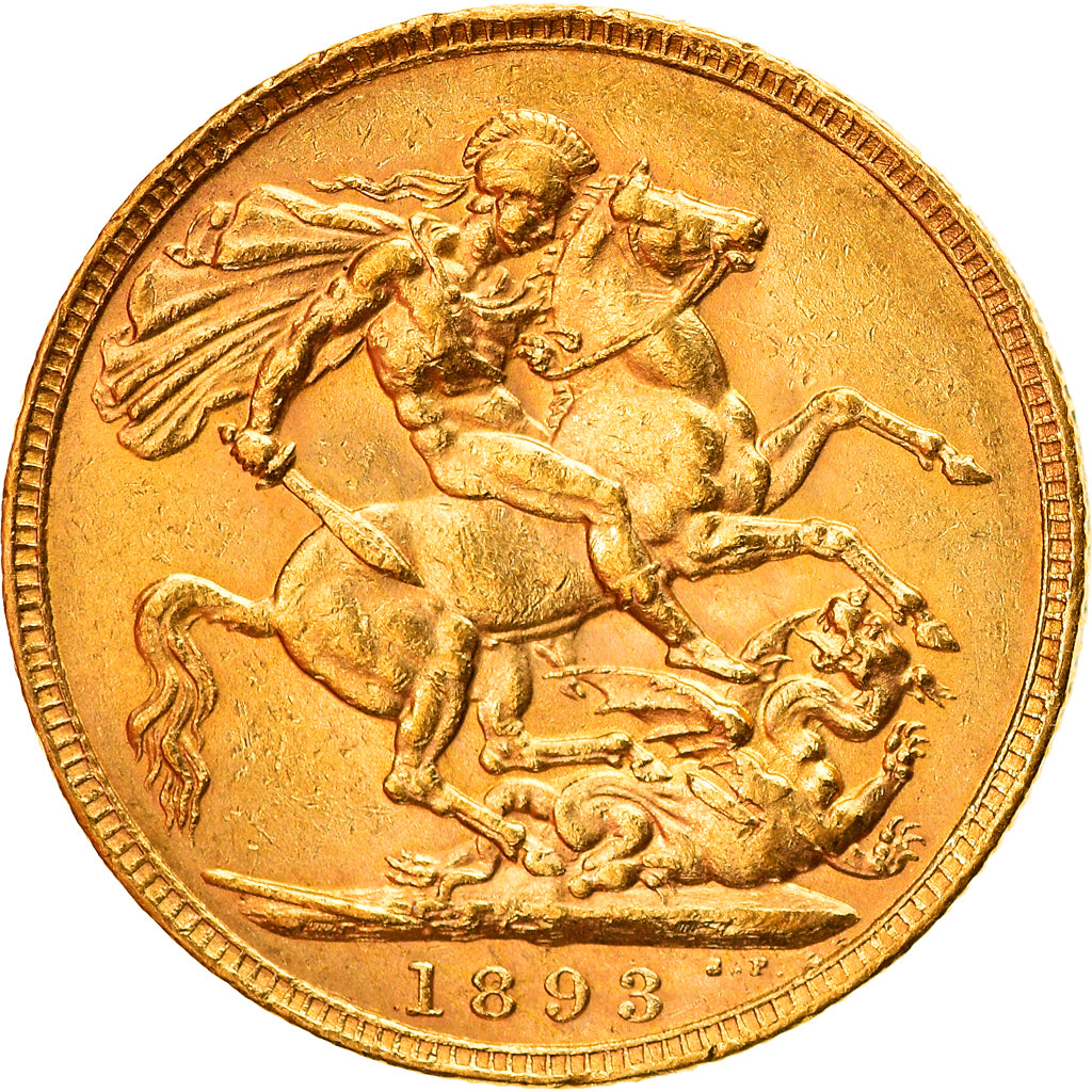 Monnaie, Grande-Bretagne, Victoria, Sovereign, 1893, TTB+, Or, KM:785