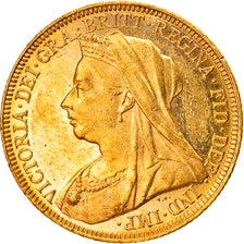Moneta, Australia, Victoria, Sovereign, 1895, Melbourne, BB+, Oro, KM:13
