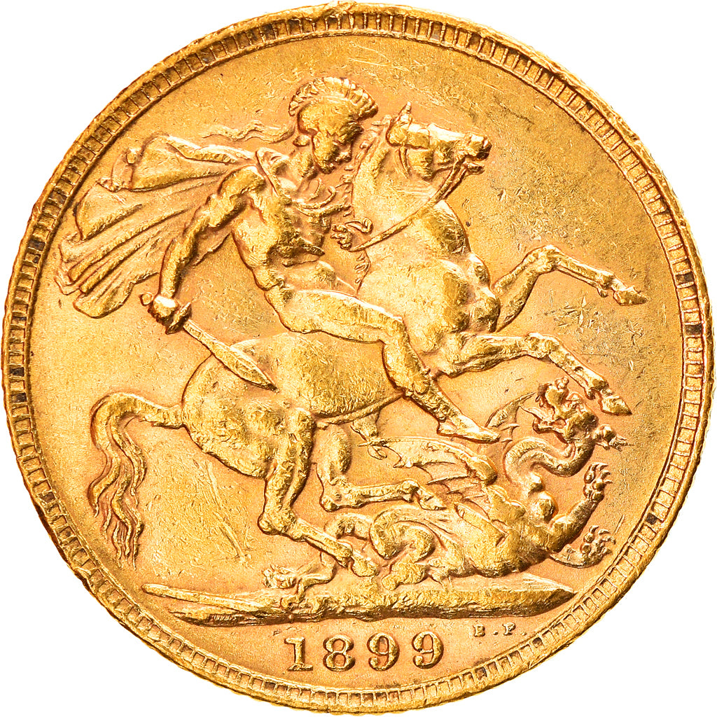 Coin, Great Britain, Victoria, Sovereign, 1899, EF(40-45), Gold, KM:785