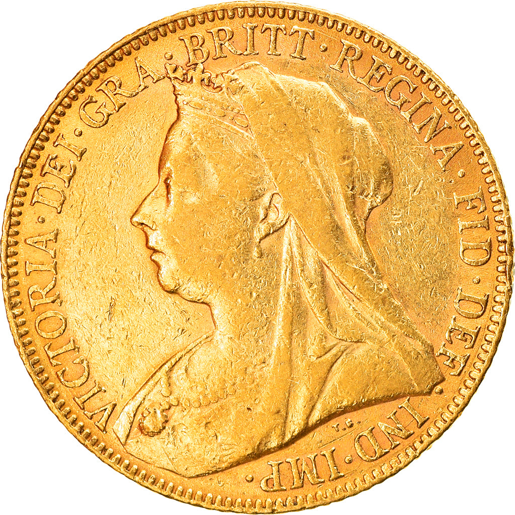 Coin, Great Britain, Victoria, Sovereign, 1900, EF(40-45), Gold, KM:785