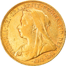 Coin, Great Britain, Victoria, Sovereign, 1900, EF(40-45), Gold, KM:785