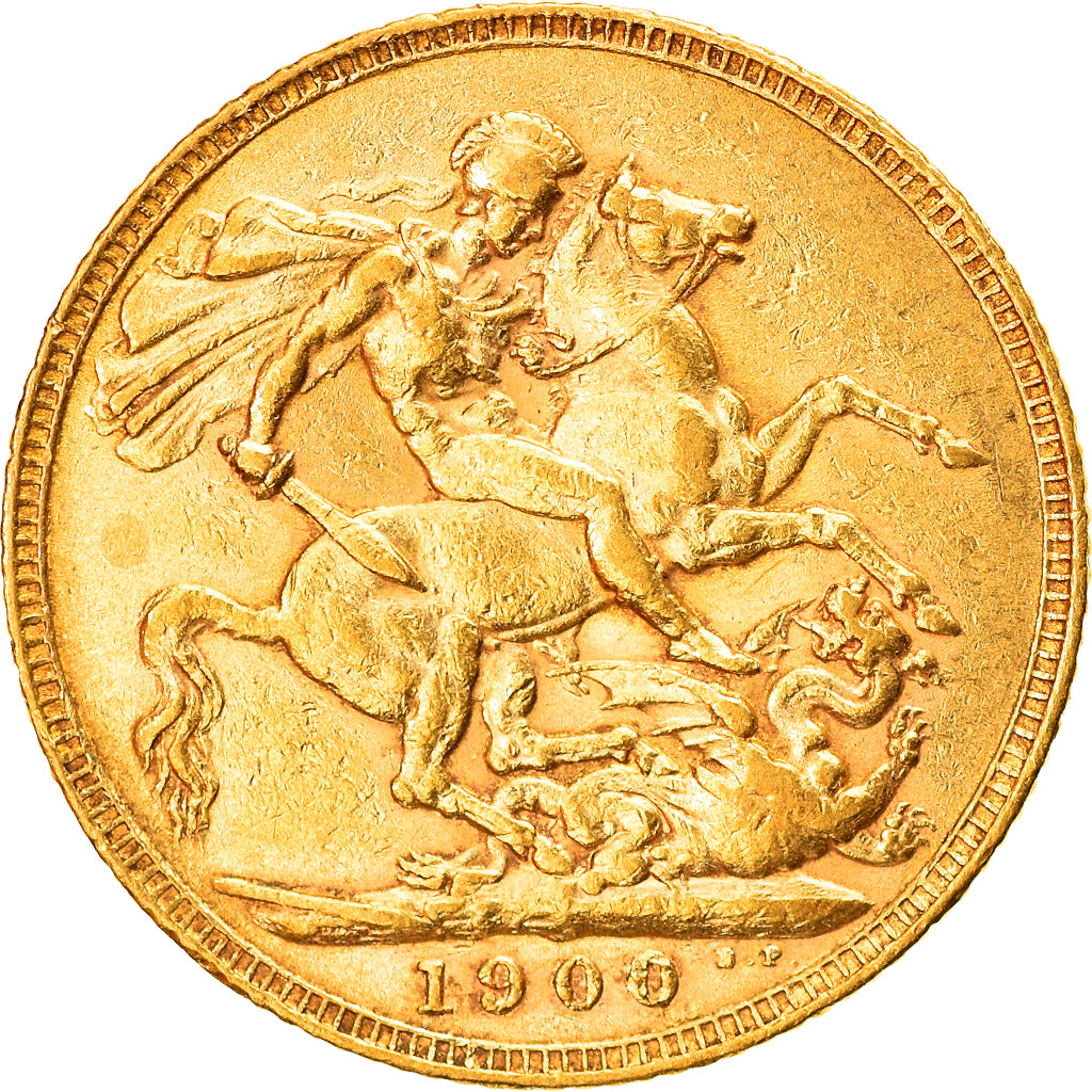 Coin, Great Britain, Victoria, Sovereign, 1900, EF(40-45), Gold, KM:785