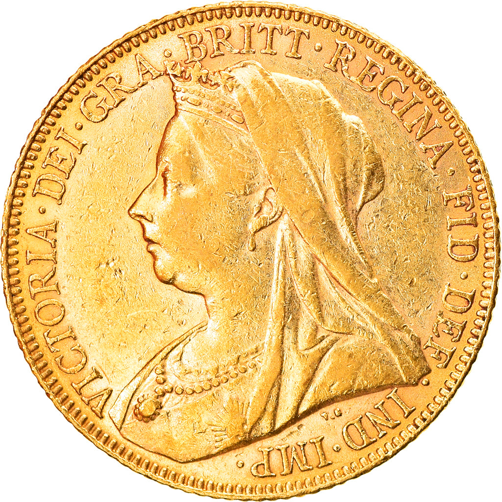 Coin, Great Britain, Victoria, Sovereign, 1900, AU(50-53), Gold, KM:785