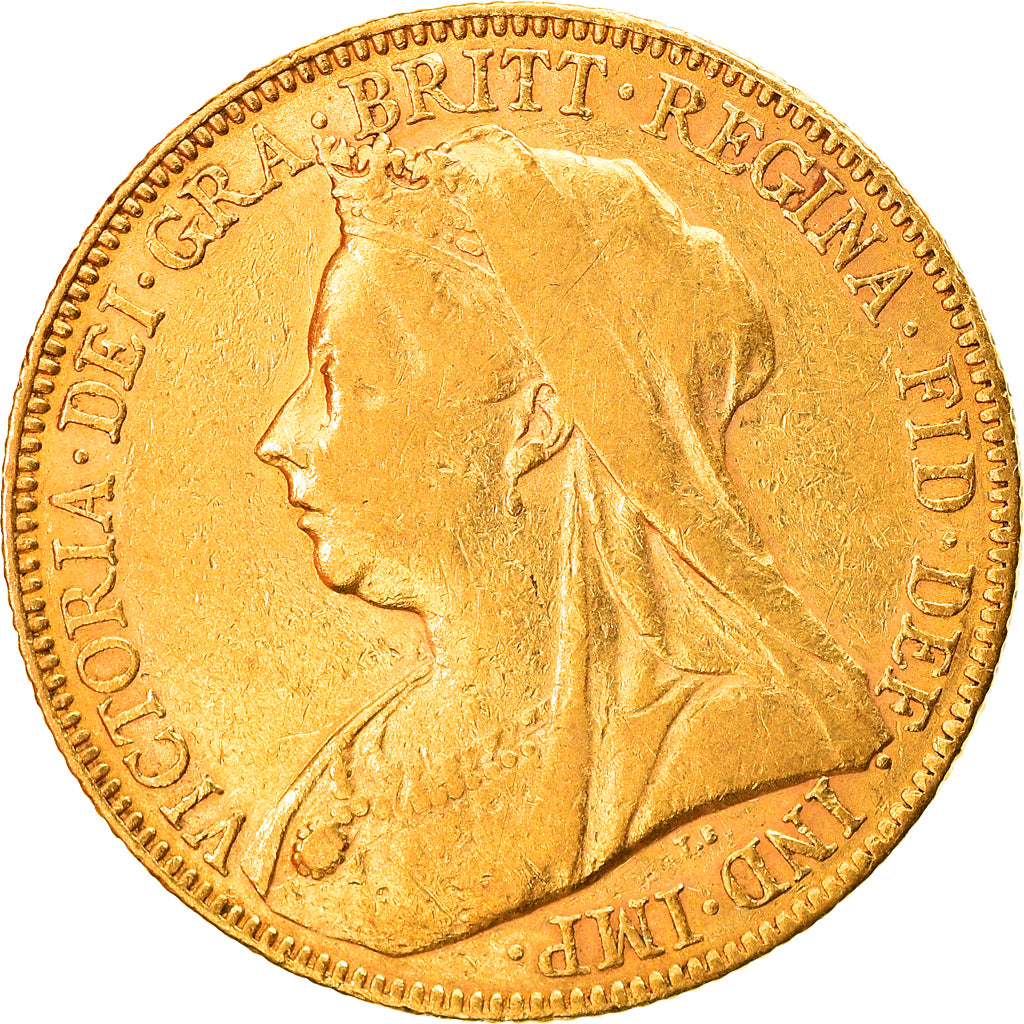 Coin, Australia, Victoria, Sovereign, 1901, Perth, EF(40-45), Gold, KM:13