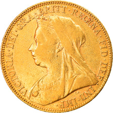 Coin, Australia, Victoria, Sovereign, 1901, Perth, EF(40-45), Gold, KM:13