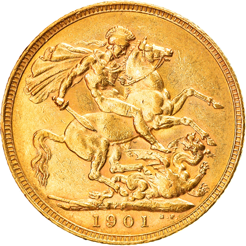 Münze, Australien, Victoria, Sovereign, 1901, Perth, SS+, Gold, KM:13