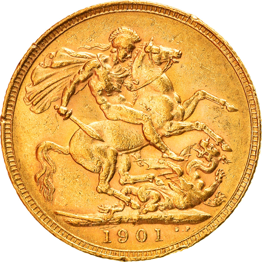Coin, Australia, Victoria, Sovereign, 1901, Perth, AU(50-53), Gold, KM:13