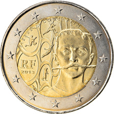 France, Pierre de Coubertin, 2 Euro, 2013, MS(60-62), Bi-Metallic, Gadoury:16