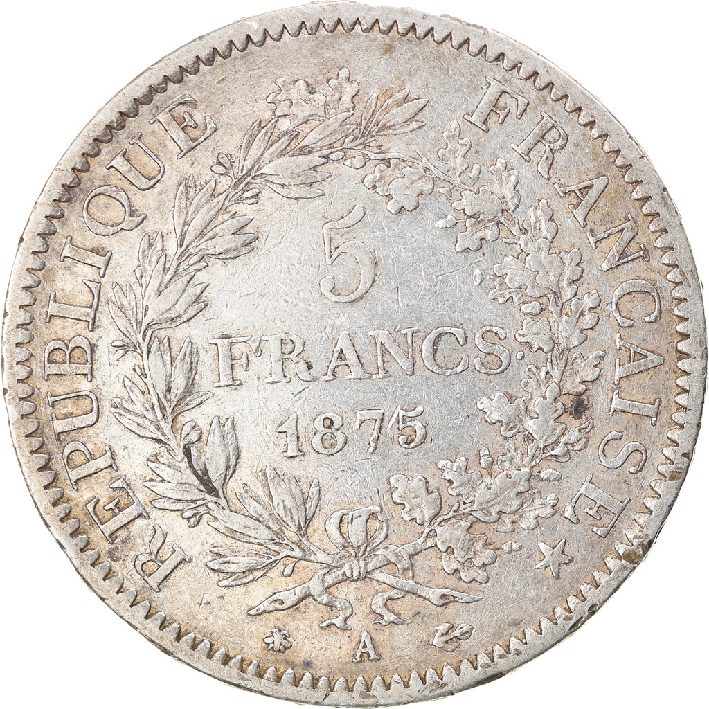 Monnaie, France, Hercule, 5 Francs, 1875, Paris, TTB, Argent, Gadoury:745a