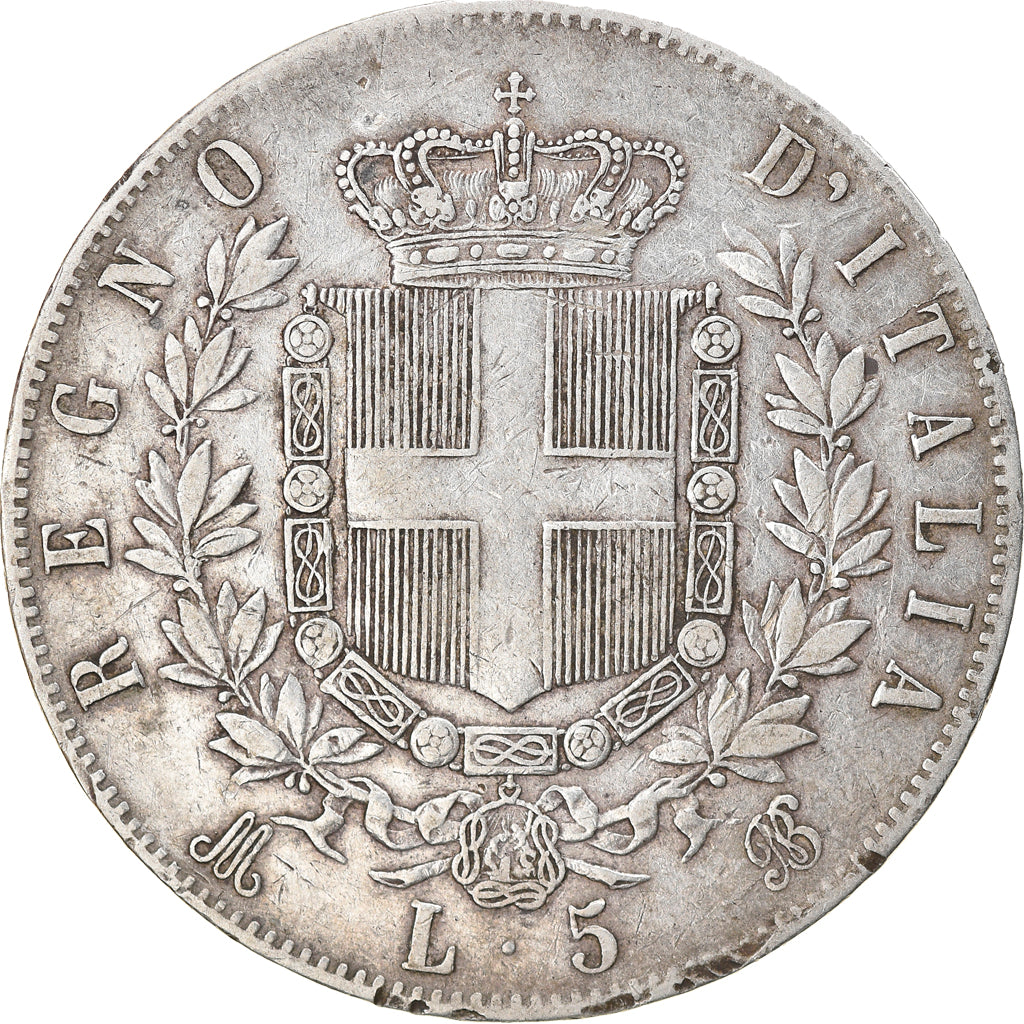 Moneta, Italia, Vittorio Emanuele II, 5 Lire, 1874, Milan, BB, Argento, KM:8.3