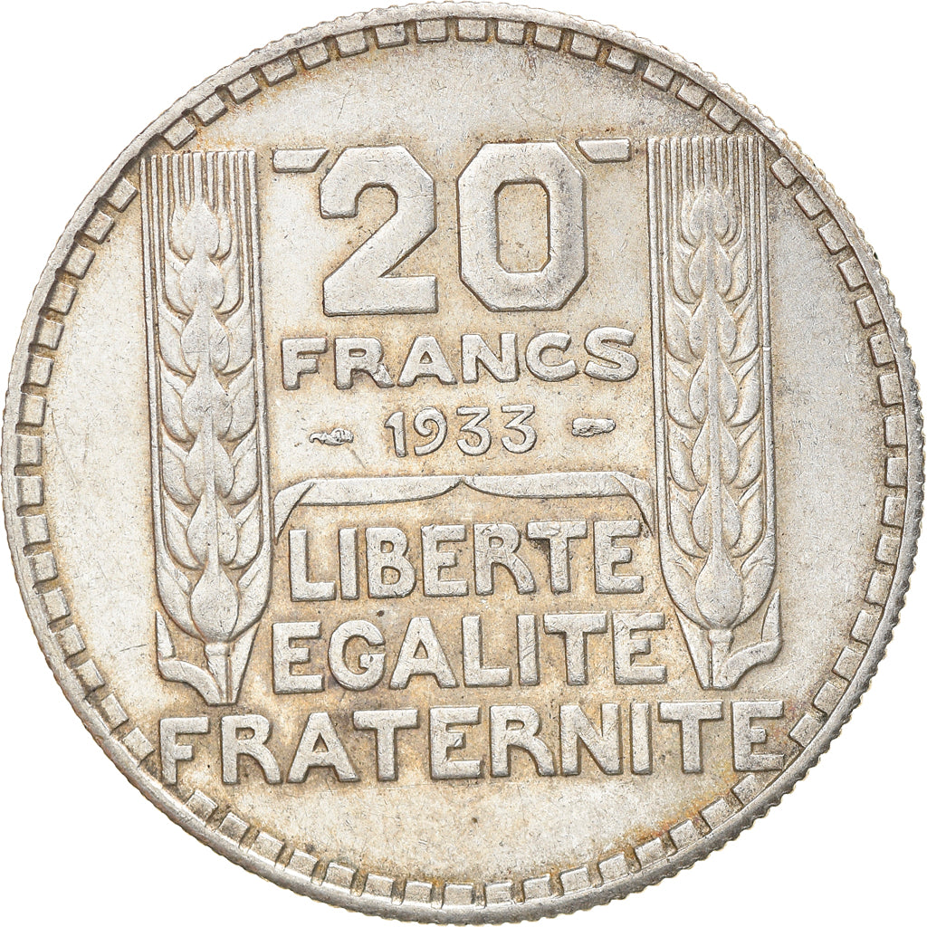 Münze, Frankreich, Turin, 20 Francs, 1933, Paris, Rameaux longs, SS, Silber