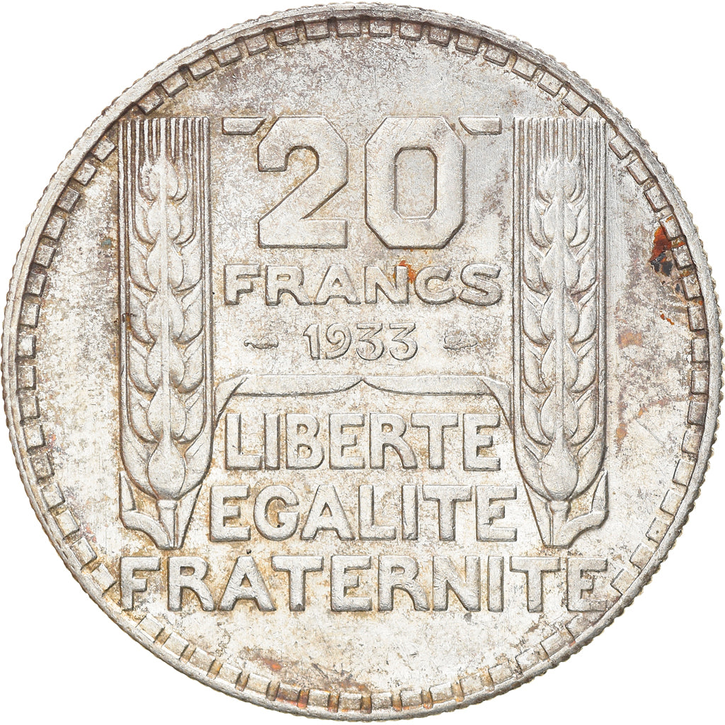 Coin, France, Turin, 20 Francs, 1933, Paris, Rameaux courts, EF(40-45), Silver