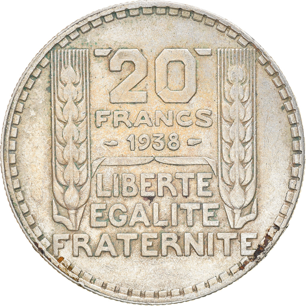Münze, Frankreich, Turin, 20 Francs, 1938, Paris, SS, Silber, KM:879