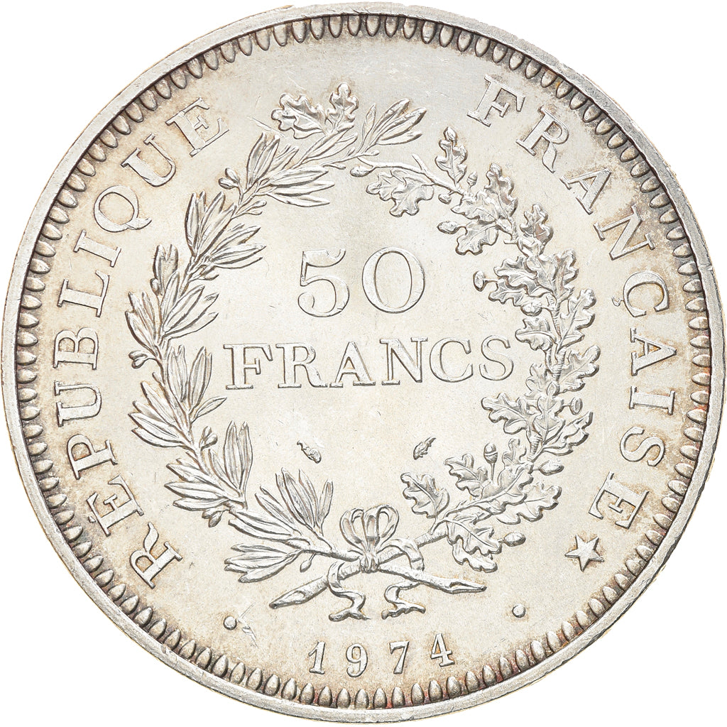 Coin, France, Hercule, 50 Francs, 1974, Paris, AU(55-58), Silver, KM:941.1