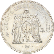 Moneda, Francia, Hercule, 50 Francs, 1975, Paris, MBC+, Plata, KM:941.1
