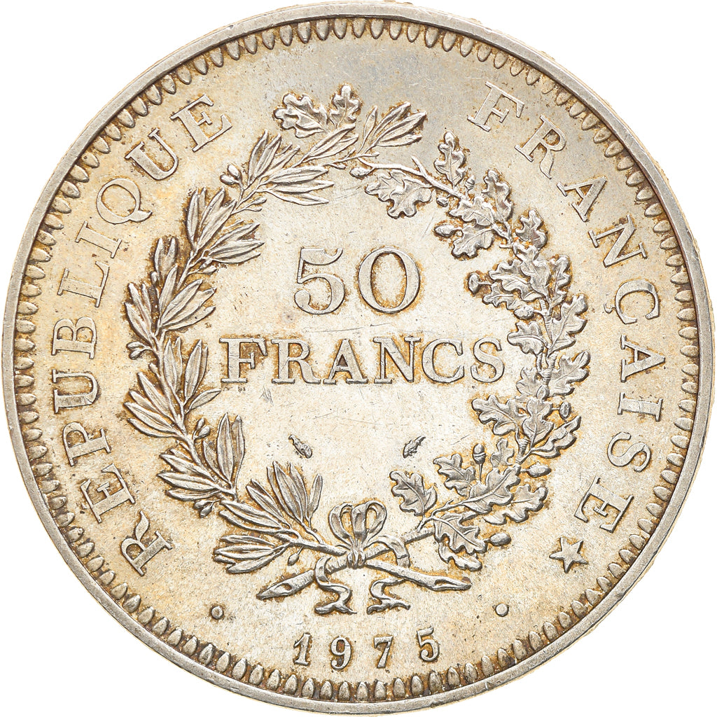 Coin, France, Hercule, 50 Francs, 1975, Paris, AU(55-58), Silver, KM:941.1