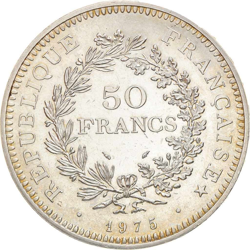 Coin, France, Hercule, 50 Francs, 1975, Paris, AU(55-58), Silver, KM:941.1