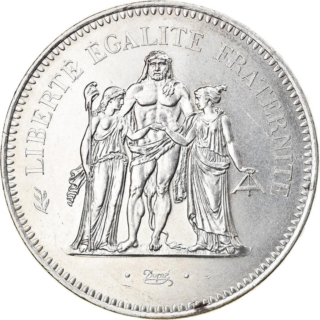 Moeda, França, Hercule, 50 Francs, 1976, Paris, AU(55-58), Prata, KM:941.1