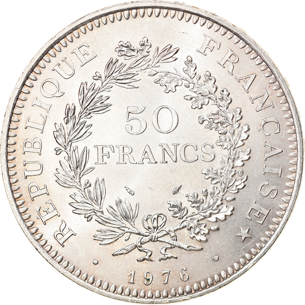 Coin, France, Hercule, 50 Francs, 1976, Paris, AU(55-58), Silver, KM:941.1