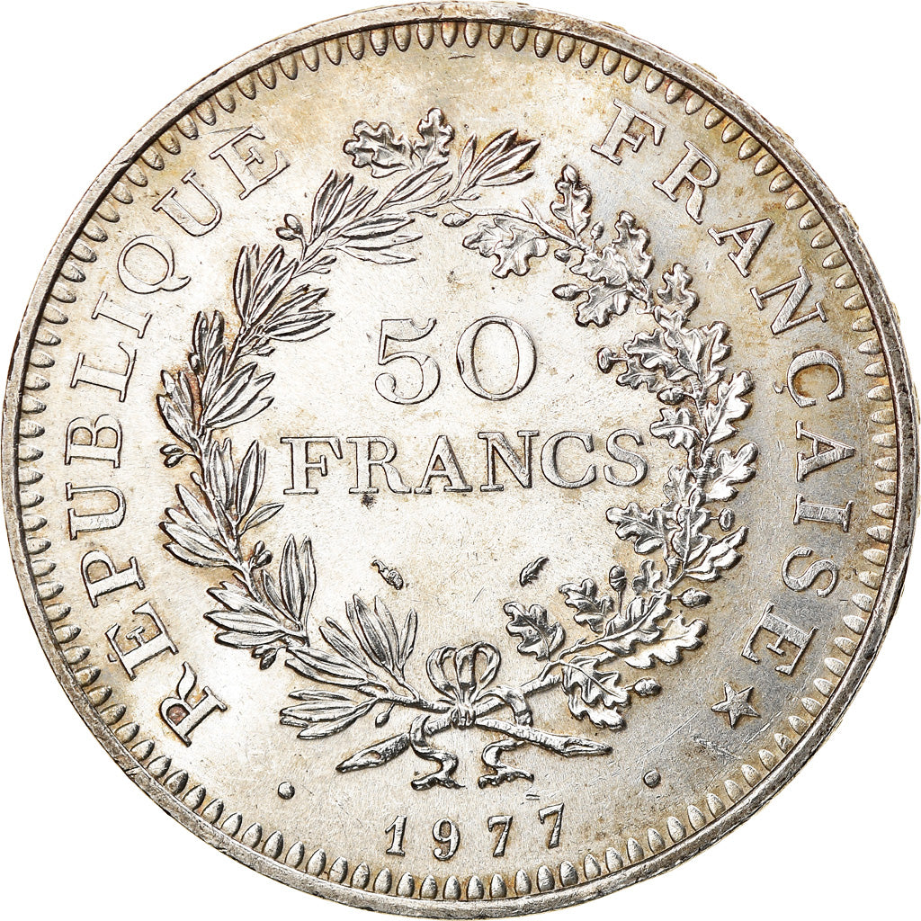 Moneta, Francia, Hercule, 50 Francs, 1977, Paris, SPL-, Argento, KM:941.1
