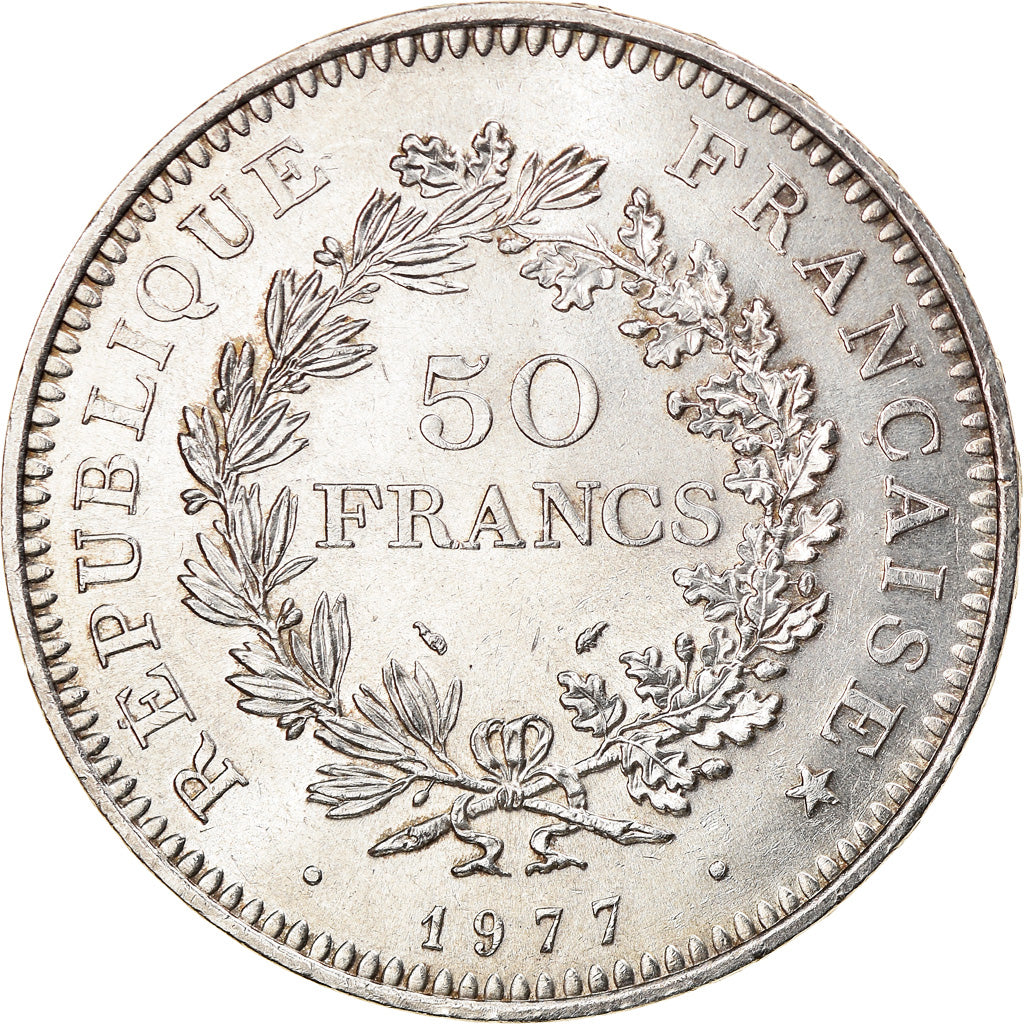 Moneta, Francia, Hercule, 50 Francs, 1977, Paris, SPL-, Argento, KM:941.1