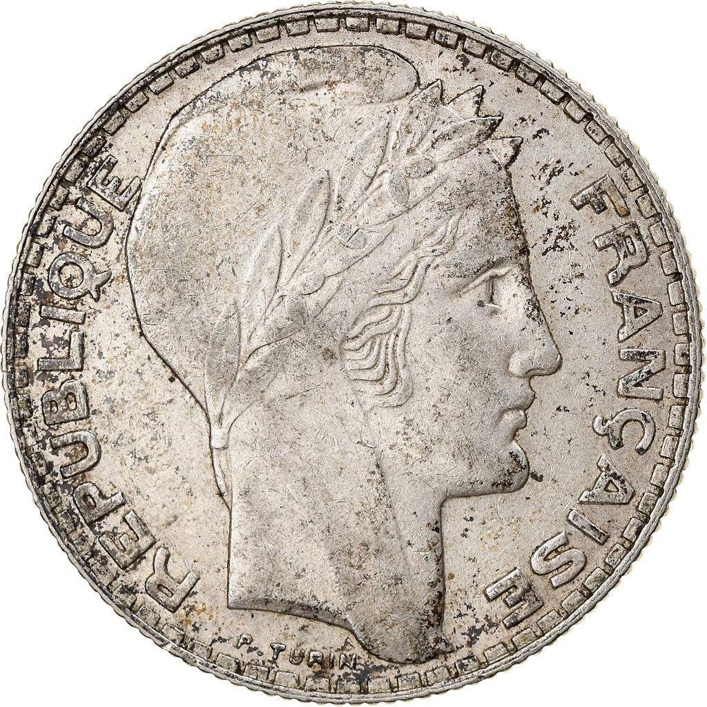 Moeda, França, Turin, 10 Francs, 1939, Paris, AU(50-53), Prata, KM:878