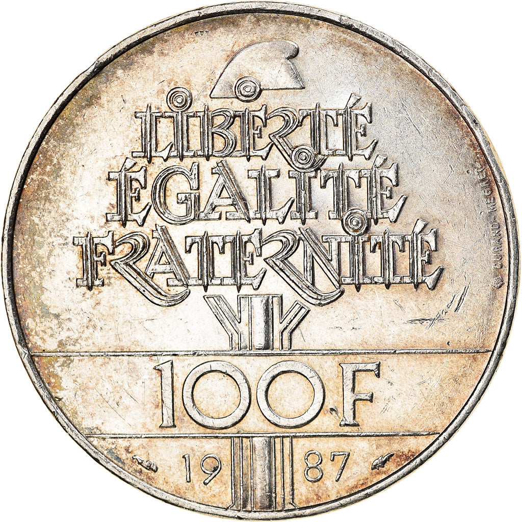 Moneta, Francia, Lafayette, 100 Francs, 1987, SPL-, Argento, KM:962, Gadoury:902