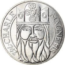 Coin, France, Charlemagne, 100 Francs, 1990, MS(60-62), Silver, KM:982
