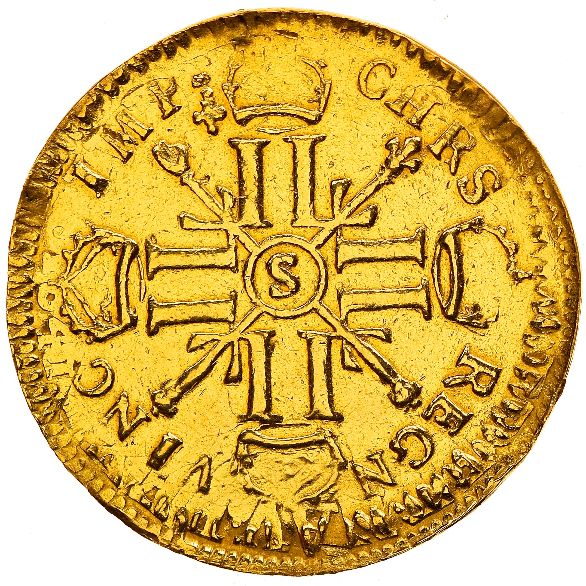 Coin, France, Louis XIV, Louis d'or aux 8 L et aux insignes, Louis d'Or, 1702