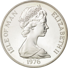 Moneda, Isla de Man, Elizabeth II, Crown, 1976, Pobjoy Mint, SC, Plata, KM:37a