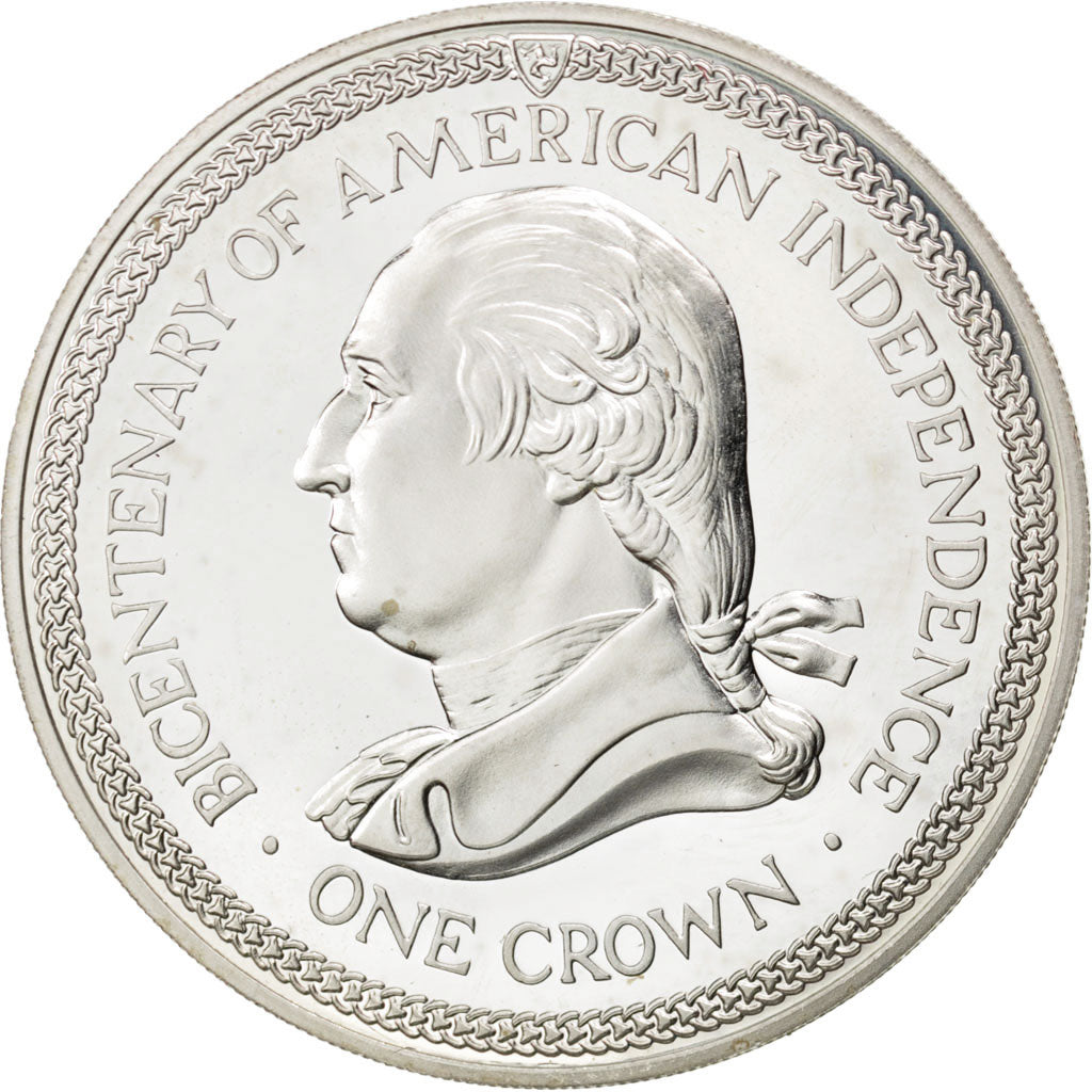 Coin, Isle of Man, Elizabeth II, Crown, 1976, Pobjoy Mint, MS(63), Silver