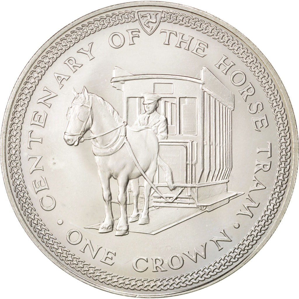 ISLE OF MAN, Crown, 1976, Pobjoy Mint, KM #38a, MS(63), Silver, 38.5, 28.65