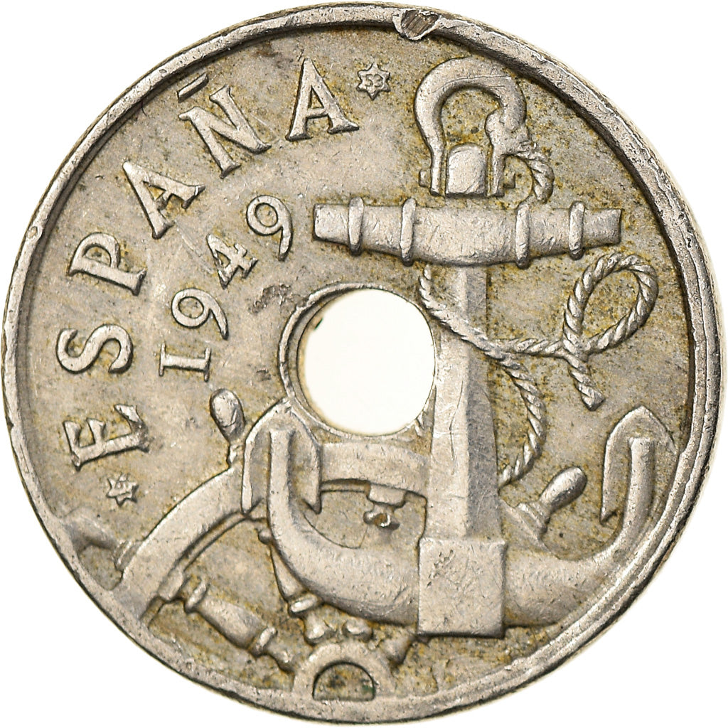 Coin, Spain, Francisco Franco, caudillo, 50 Centimos, 1953, AU(50-53)