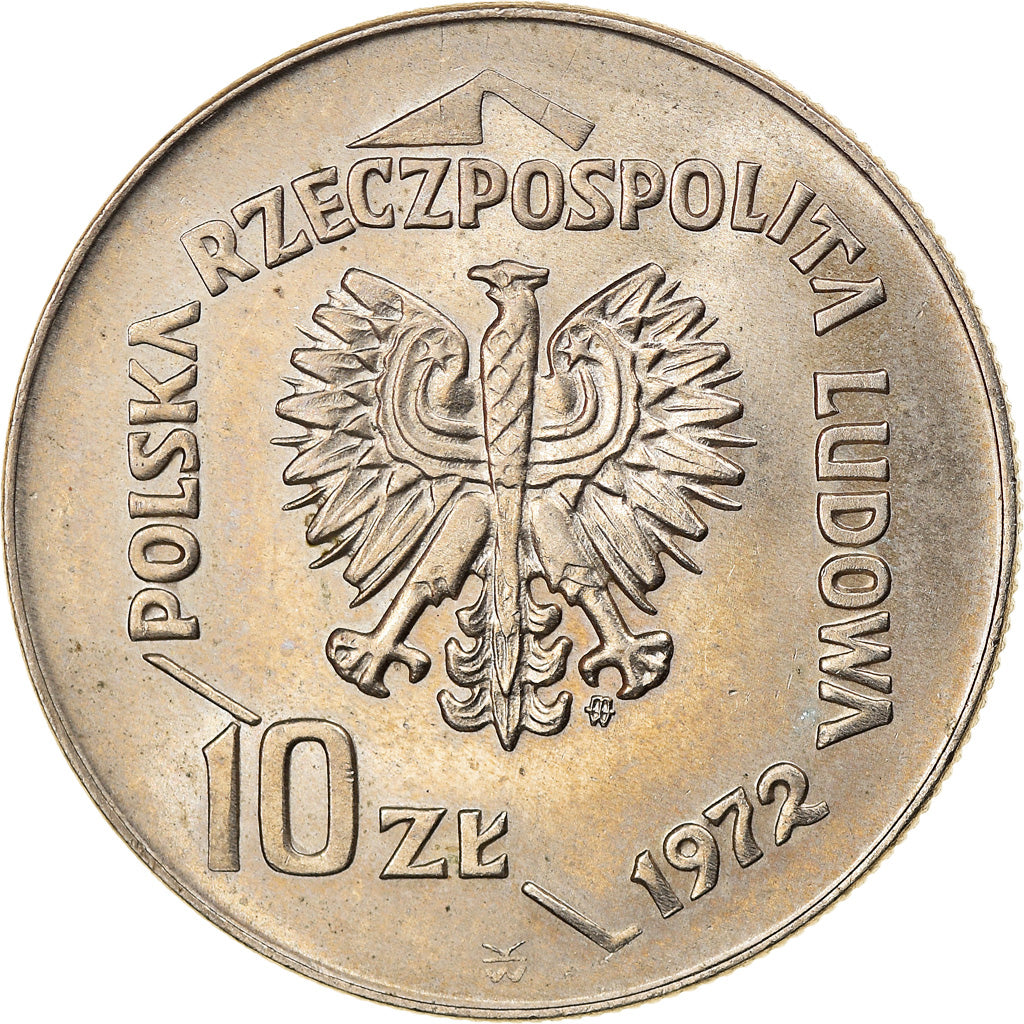Moneta, Polonia, 10 Zlotych, 1972, Warsaw, SPL-, Rame-nichel, KM:65