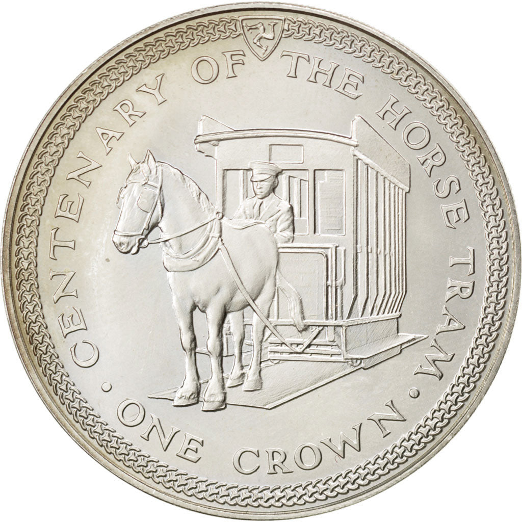 Coin, Isle of Man, Elizabeth II, Crown, 1976, Pobjoy Mint, MS(63), Silver