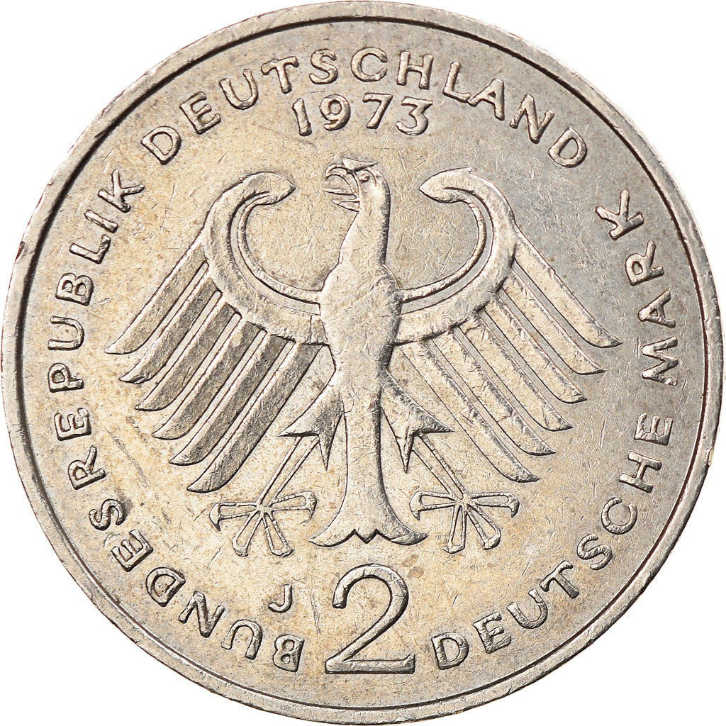 Coin, GERMANY - FEDERAL REPUBLIC, 2 Mark, 1973, Hamburg, EF(40-45)