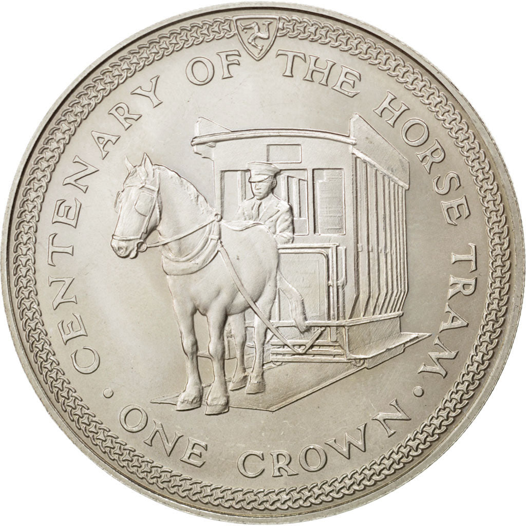 Coin, Isle of Man, Elizabeth II, Crown, 1976, Pobjoy Mint, MS(63), Silver