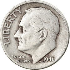 Coin, United States, Roosevelt Dime,1946, Philadelphia, EF(40-45)